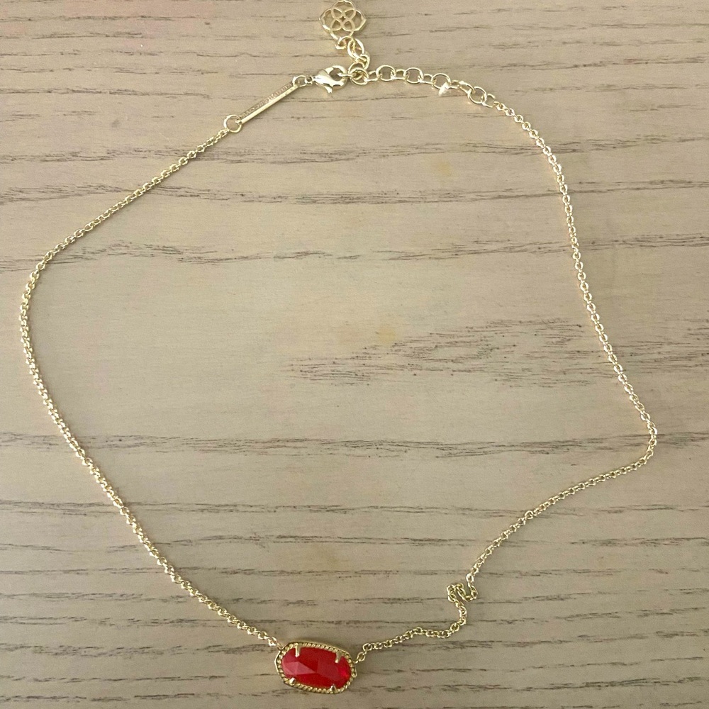 Kendra Scott ruby birth stone necklace
